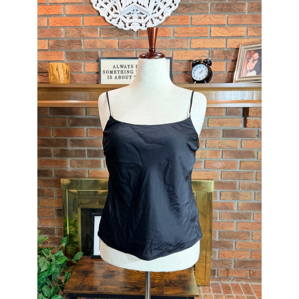 Express Camisole Women Black Conscious Edit Satin Adjustable Strap Medium